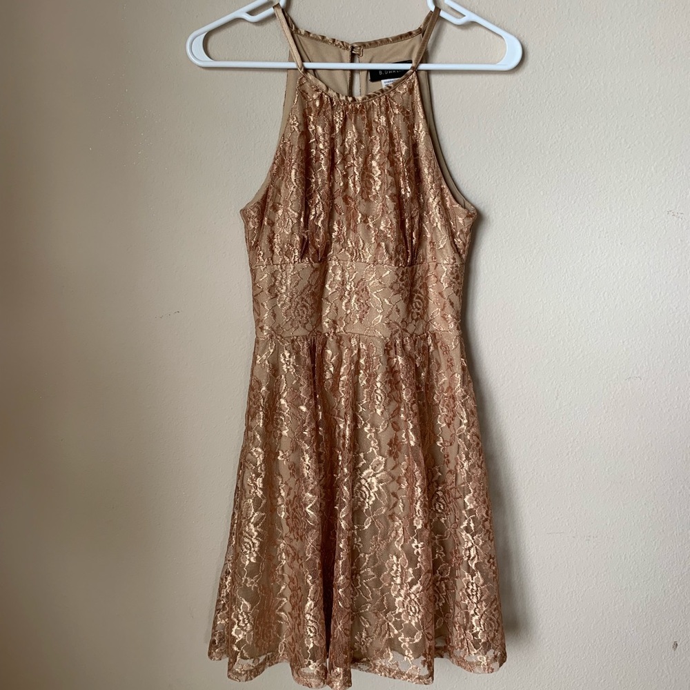 Gold material dress